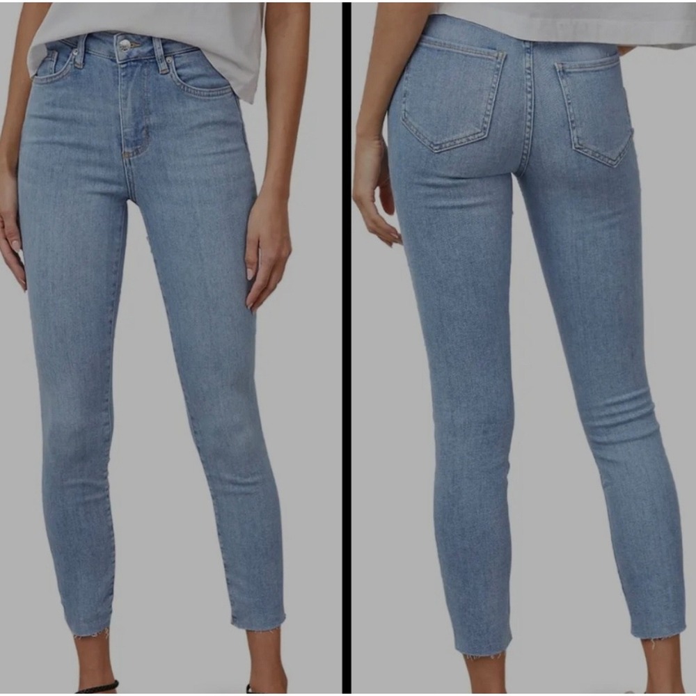 Rails The Larchmont Skinny Cropped high rise Jeans in Tide Pool Size 32 raw‎ hem